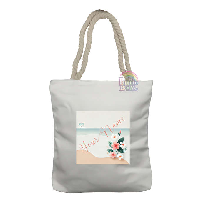 Personalized Rope Tote Bag- Seaside