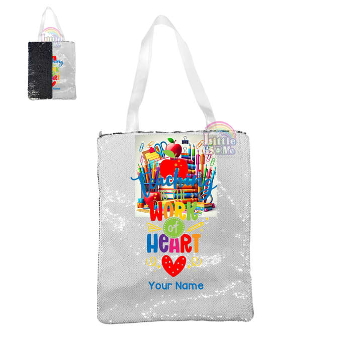 Personalized Sequin Tote Bag- Teaching