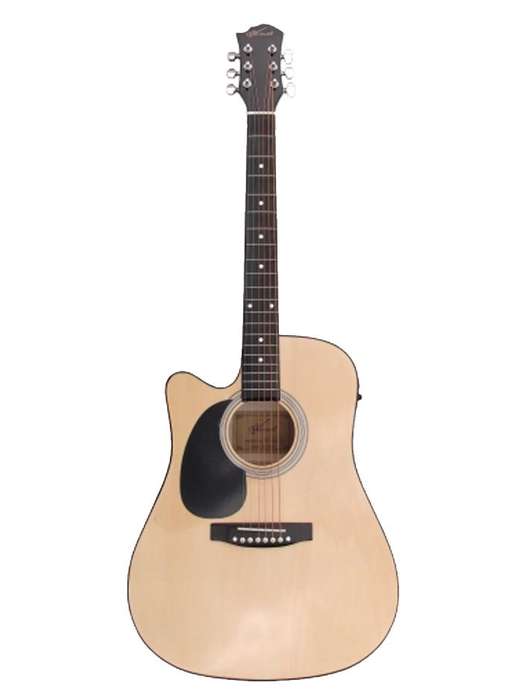 Maxwell Cutaway Dreadnought Guitar with 4 Band EQ - Left Handed Natural