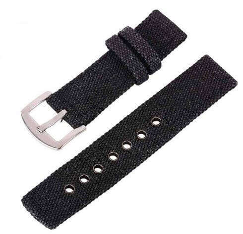 18mm Canvas Watch Strap Black