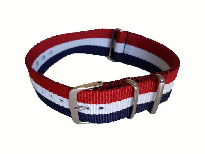 16mm Nato Watch Strap Red/White/Navy