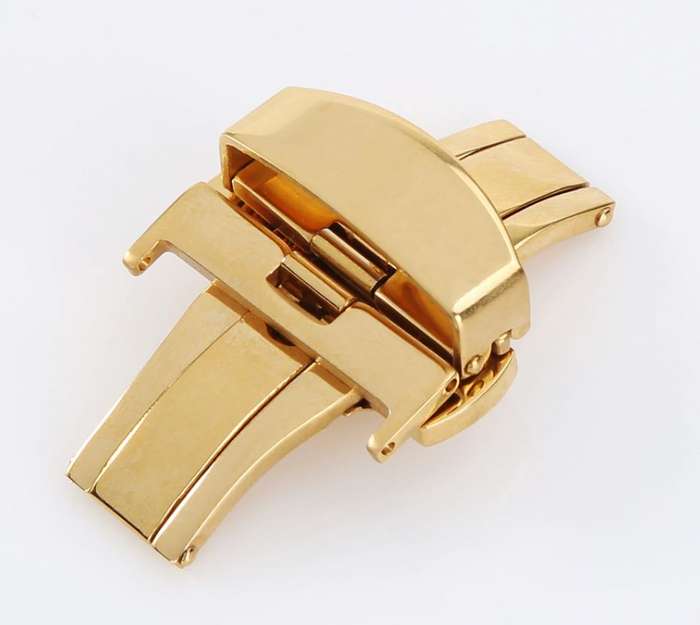 Deployant Clasp/Buckle with Double Push Button Release (Yellow Gold)