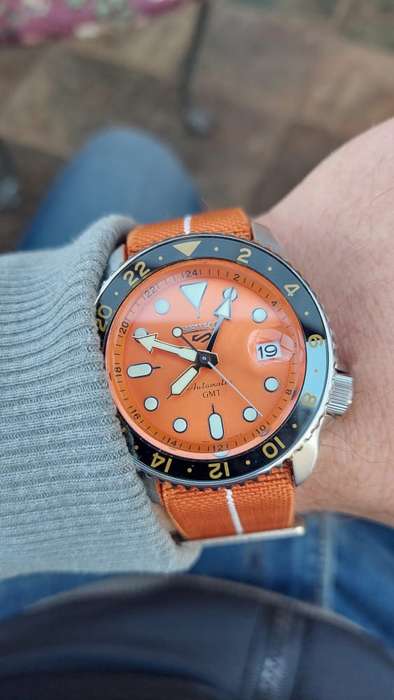 22mm Paratrooper Watch Strap Orange/White