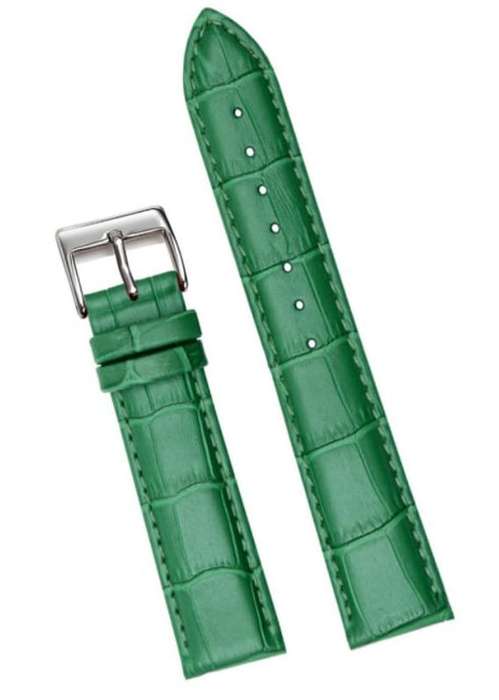 18mm Crocodile Pattern PU Leather Strap Green
