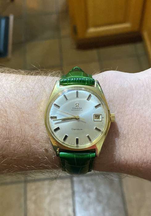 18mm Crocodile Pattern PU Leather Strap Green