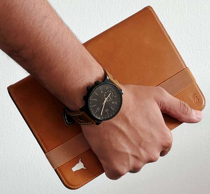 22mm Racing Leather Watch Strap Brown