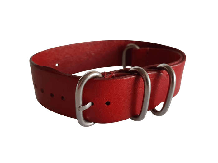 22mm PU Leather Nato Watch Strap Red