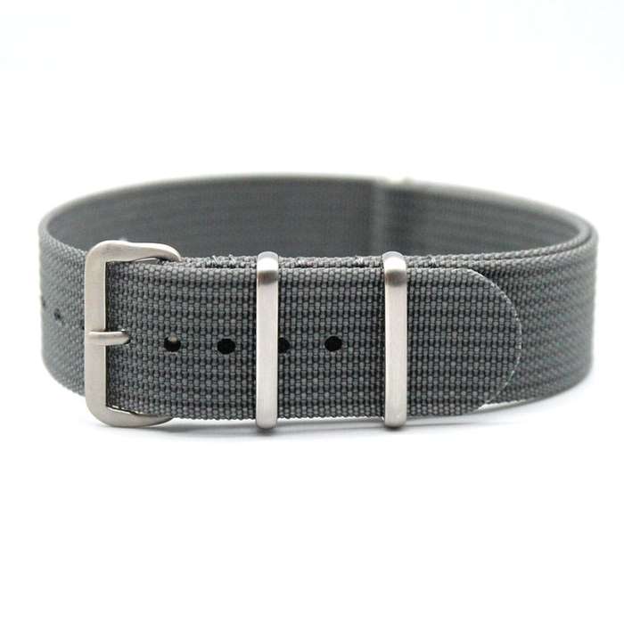 18mm Ribbed Nato Watch Strap Grey