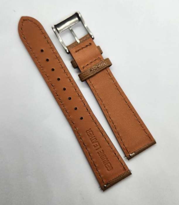 20mm Saffiano Pattern PU Leather Strap Brown