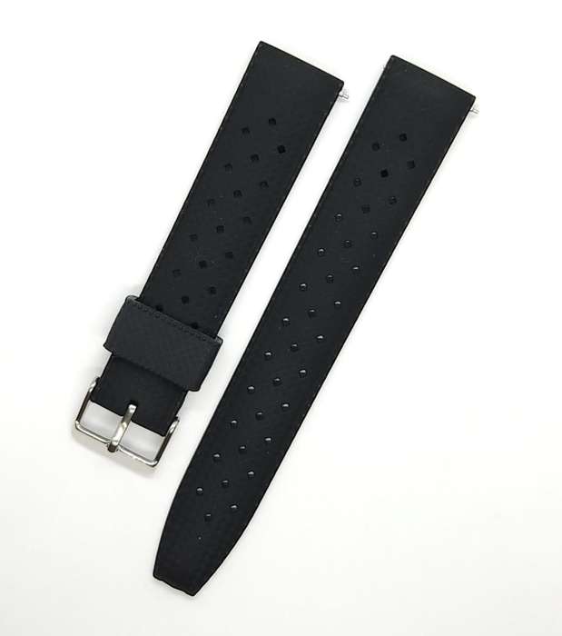 20mm Vintage Tropic Silicone Strap Black