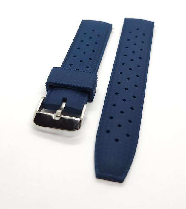 22mm Vintage Tropic Silicone Strap Navy Blue