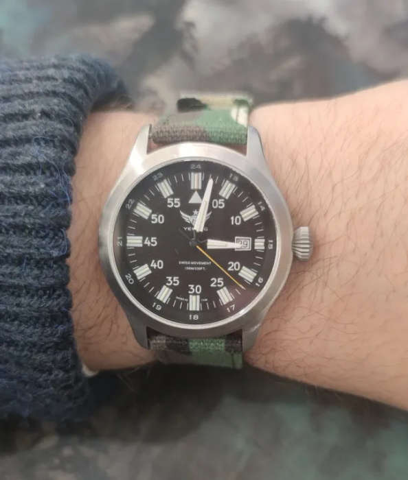 24mm Canvas Watch Strap Army Camo