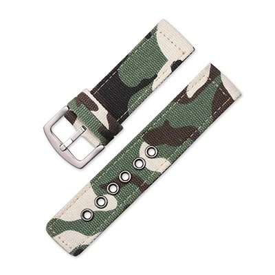 24mm Canvas Watch Strap Army Camo