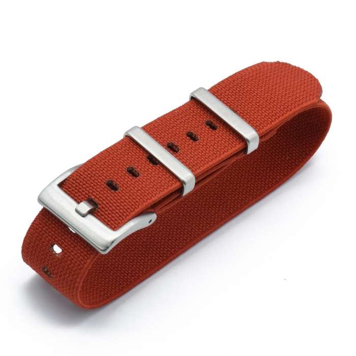 22mm Single Pass Elastic Nato Watch Strap Red