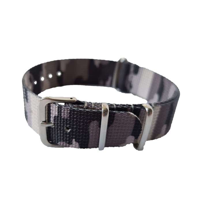 20mm Nato Watch Strap Grey/Black Camo
