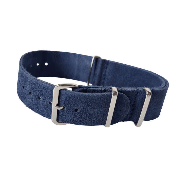 20mm Suede Nato Watch Strap Navy Blue