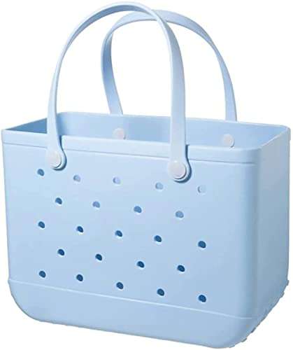 Rubber waterproof Tote Hand & Beach bag -Blue