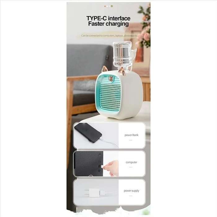 SPRAY COOLING MISTING FAN (BLUE)