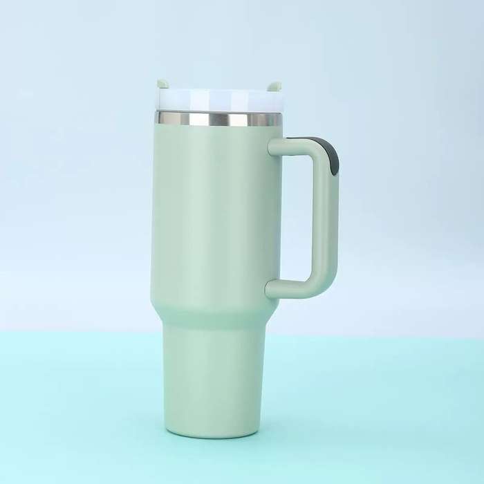 1.2L STAINLESS STEEL TUMBLER CUP WIITH STRAW & SILICONE SEAL (TURQUOISE)