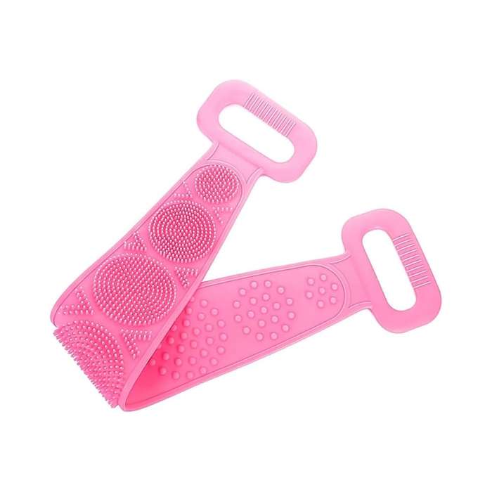 Silicone Brushes Bath Towels Rubbing Back Pink