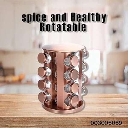 Spice Set 16 Pieces Stainless Steel Stainless Steel Metal Brass Spicer Spinner Glass and Stand Spinn