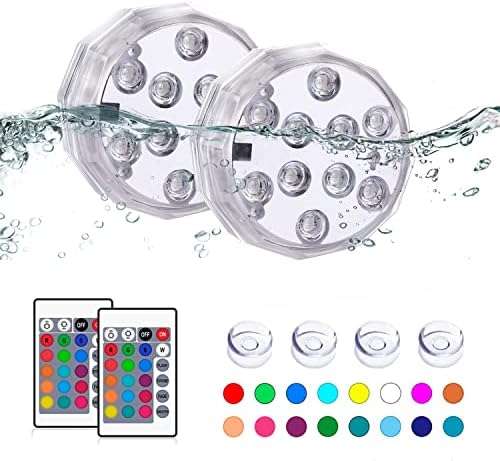 Submersible LED Waterproof Multi-color Battery Remote Control Decorative Ambient Lighting - Set of 2