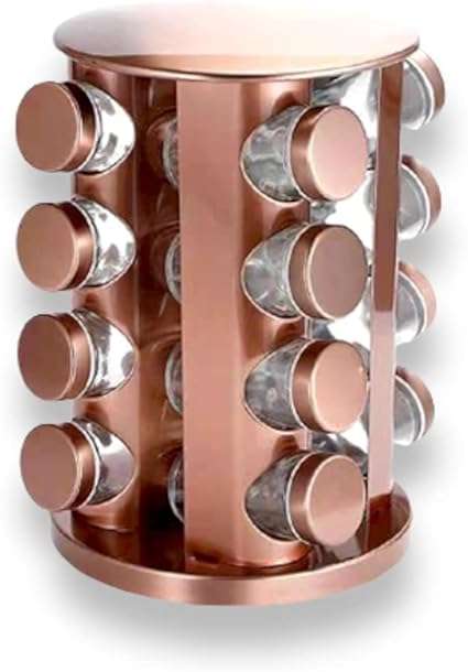 Spice Set 16 Pieces Stainless Steel Stainless Steel Metal Brass Spicer Spinner Glass and Stand Spinn