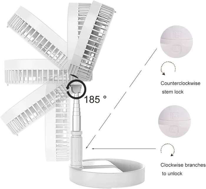 Rechargeable Extendable Folding Fan
