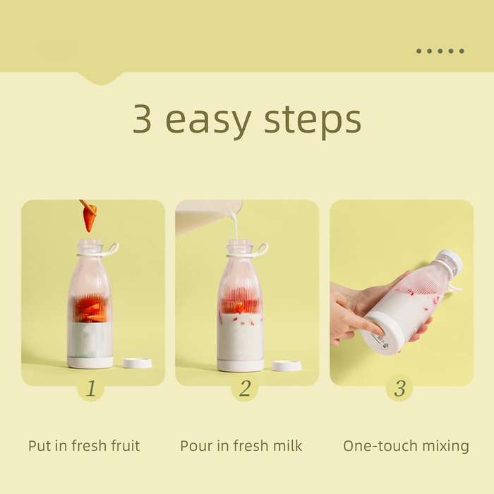 500ml portable juicer cup USB rechargeable blender smoothie mixer