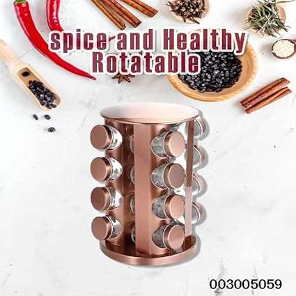 Spice Set 16 Pieces Stainless Steel Stainless Steel Metal Brass Spicer Spinner Glass and Stand Spinn