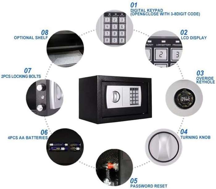 35x25x25cm DIGITAL SECURITY ELECTRONIC SAFE BOX