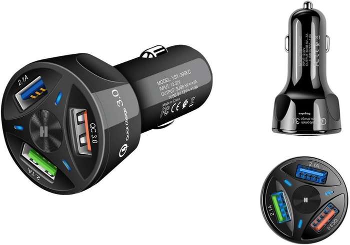 Original Quick Charging 3-Port USB Car Charger - 55W + 3.0PD