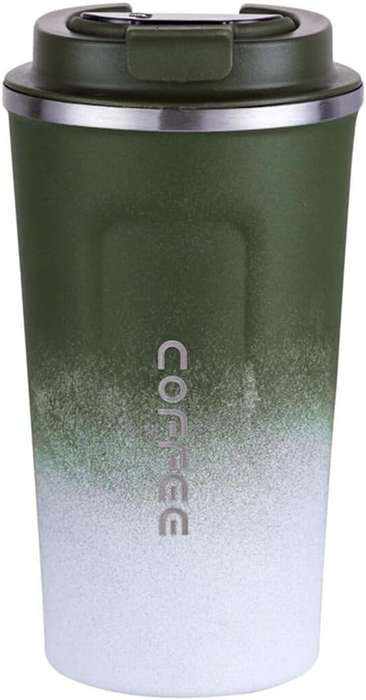 510ml 2-Colour Stainless Steel Vacuum Flask - Coffee Mug (Green)