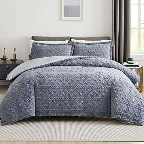 Thick Lamb Cashmere Blanket - Double/Queen (5 Piece Set) - Grey Blue