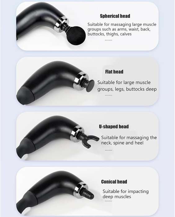Rocuma Massage Hammer, Electric Massager Deep Tissue, 2025 New Handheld Massager, 9 Modes & 4 Heads