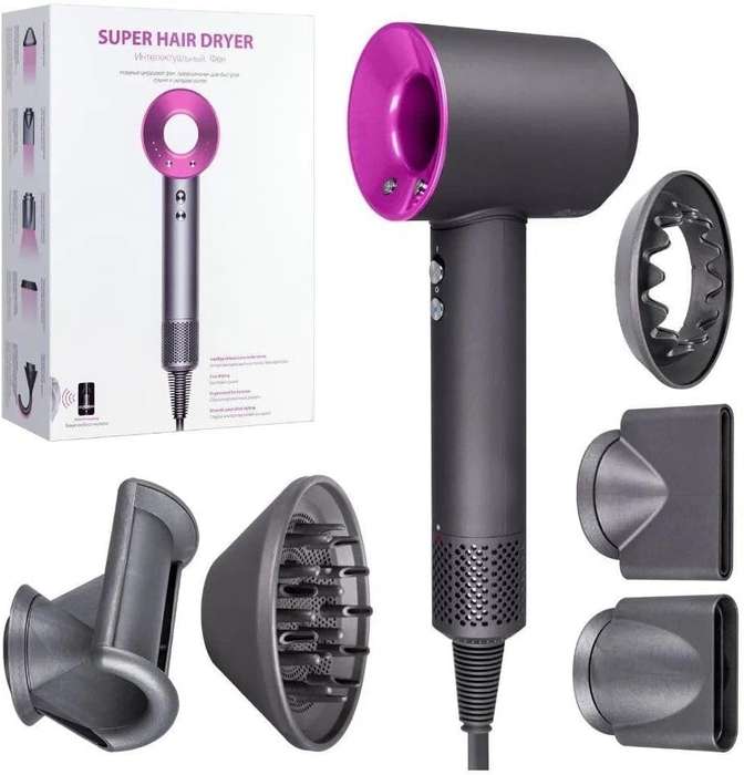 Professional High-Speed Hair Dryer with Curling Attachment - Premium Hair Care & Styling Tool for Al