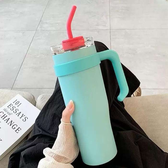 1.2L STAINLESS STEEL VACUUM TUMBLER CUP - BABY BLUE