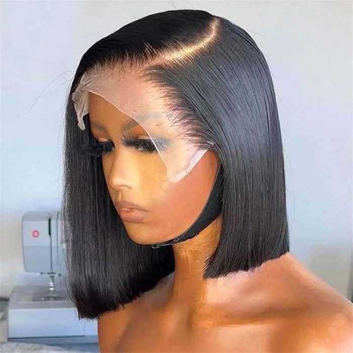 13x4 Bone Straight Bob Wig-Lace Front Brazilian Hair 10''