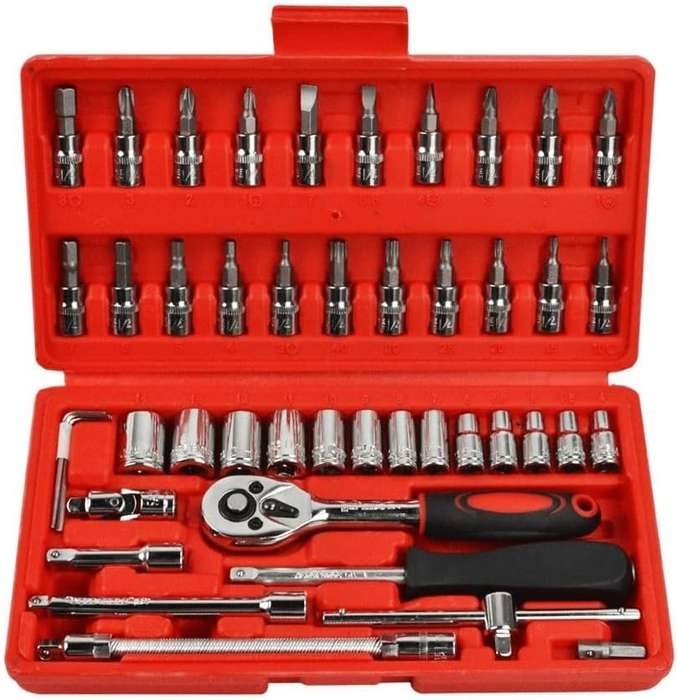 Tools Set 46pcs 1/4-Inch Socket Set Car Vehicle Repair Set