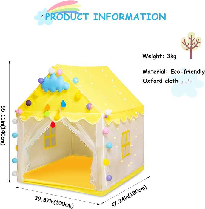 Fun Kids Indoor Outdoor Large Space Tent Playhouse