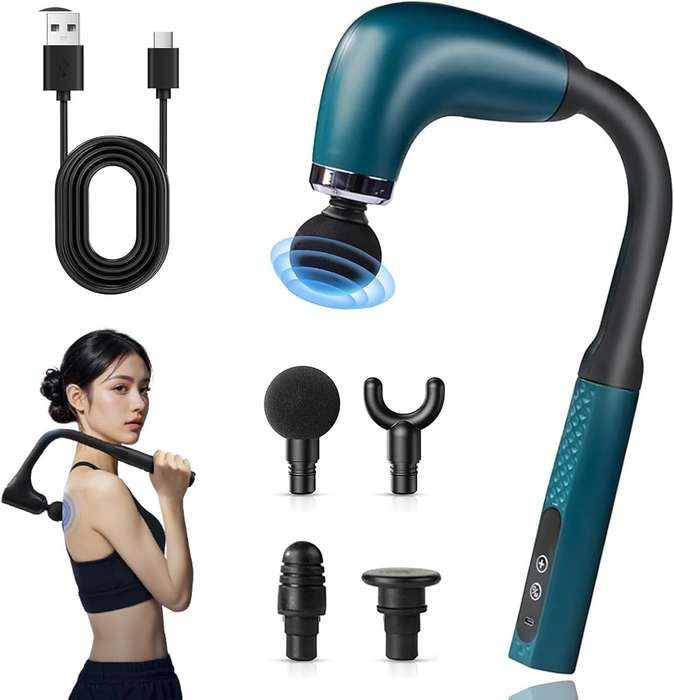 Rocuma Massage Hammer, Electric Massager Deep Tissue, 2025 New Handheld Massager, 9 Modes & 4 Heads