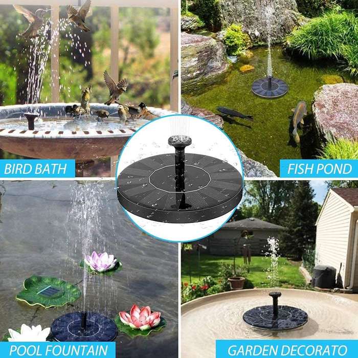 Solar Water Fountain with Led Lights