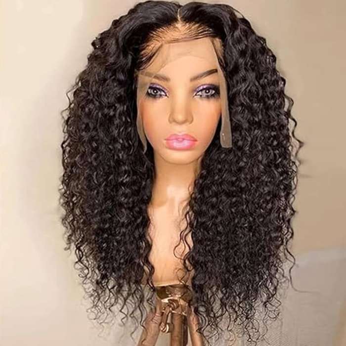 14" Glueless Jerry Curls Full Frontal Lace Wig