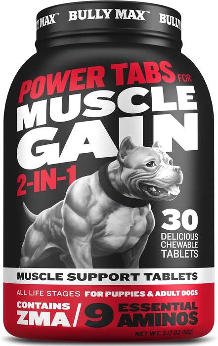 Bully Max Dog Muscle Supplement [ Power Tabs for Muscle Gain - 9 Essential Aminos] *R 1000 value USA
