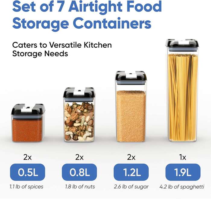7 Pieces food storage containers set