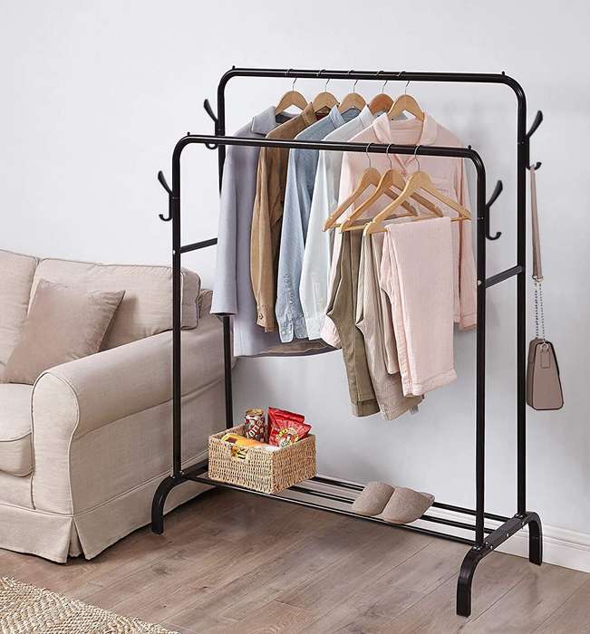 Double Pole Clothing Storage Rack