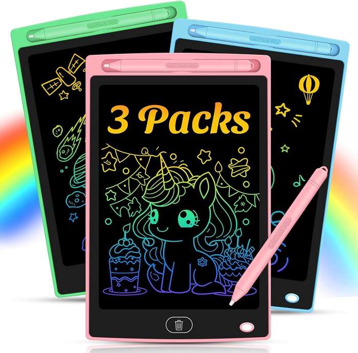 16" CHILDRENS'S LCD ERASABLE AND REUSABLE DOODLE WRITING TABLET - SET OF 3