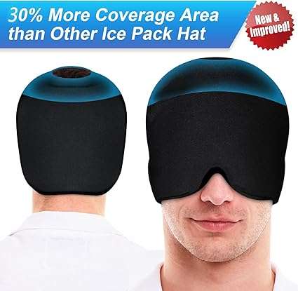 Headache and Migraine Relief Ice Cap Headache Ice Mask Hat for Migraines and Tension Headache Relief