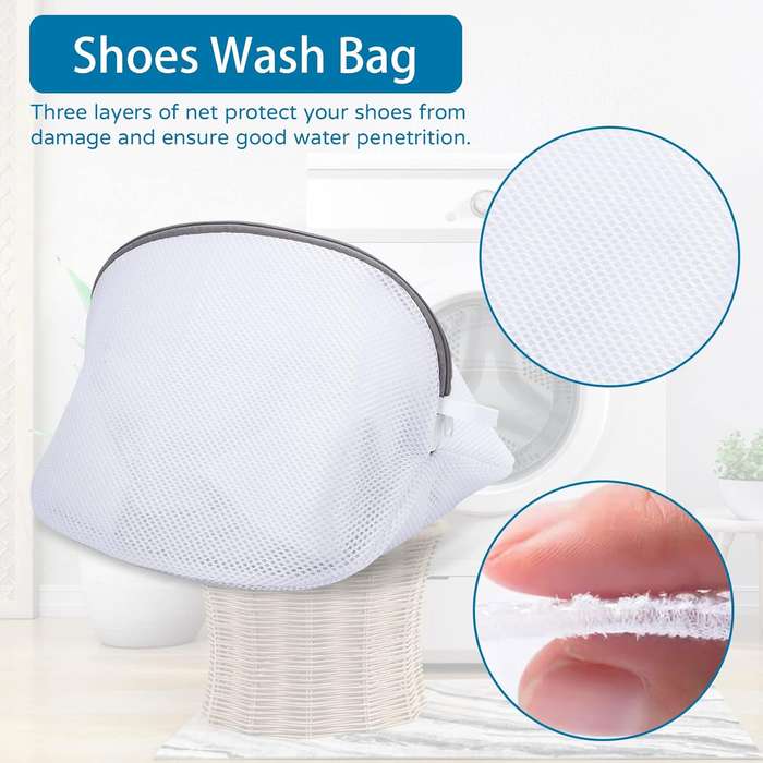 Laundry Net for Shoes and Sneakers 2 Pieces Shoe Laundry Bag with Zipper Laundry Bag Protector Laund