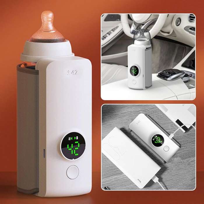 Wireless Baby Milk Warmer, Portable Bottle Warmer - Portable USB Rechargeable Portable Baby Milk Wa